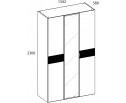 SIMPLE, Шкаф 3DG Z. Цвет БЕЛЫЙ / МОНТЕ / ДЖЕЛАТО