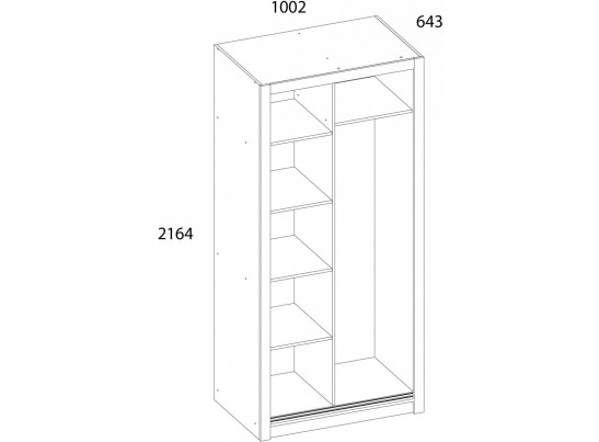 MILAN, Шкаф 100. Цвет СЕРЫЙ