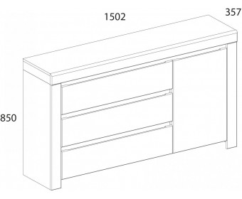 Тумба 1D3S, TAURUS, цвет белый\дуб вотан