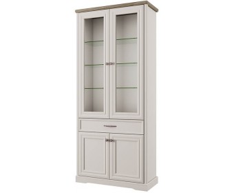 TOSCANA NEW, Шкаф с витриной 2V2D1S. Цвет ПЕРСИДСКИЙ ЖЕМЧУГ/КАНЬОН