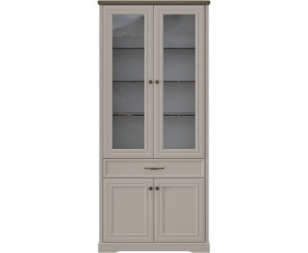 TOSCANA NEW, Шкаф с витриной 2V2D1S. Цвет ПЕРСИДСКИЙ ЖЕМЧУГ/КАНЬОН