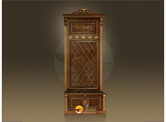 Прихожая Б11.2-6 (Декор "Овал") Орех/патина золото в Ростове-на-Дону