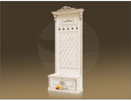 Прихожая Б11.2-6 (Декор "Овал") Карамель/патина золото/белый