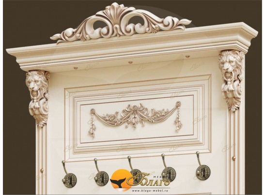 Прихожая Б11.2-6 (Декор "Овал") Карамель/патина золото/белый в Ростове-на-Дону