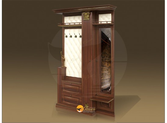 Прихожая Б11.3-2 (каретная стяжка)Орех/патина золото в Ростове-на-Дону