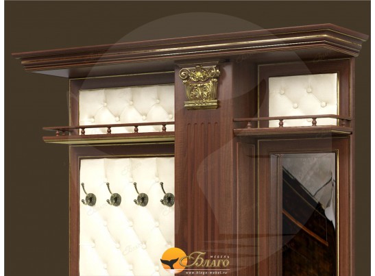 Прихожая Б11.3-2 (каретная стяжка)Орех/патина золото в Ростове-на-Дону