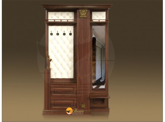 Прихожая Б11.3-2 (каретная стяжка)Орех/патина золото в Ростове-на-Дону