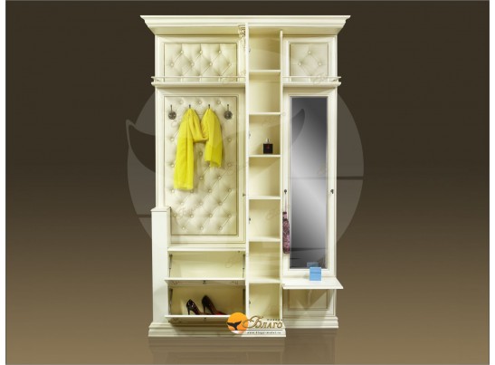 Прихожая Б11.3-2 (каретная стяжка Карамель/патина золото/бежевый в Ростове-на-Дону