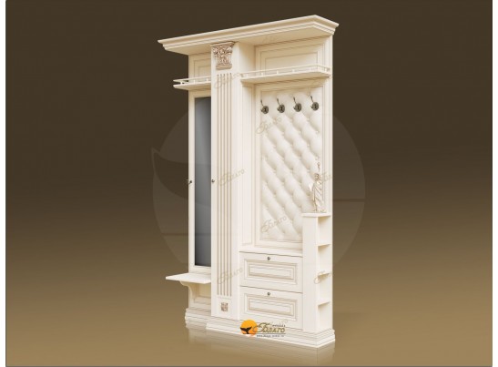 Прихожая Б11.3-2 (каретная стяжка Карамель/патина золото/бежевый в Ростове-на-Дону