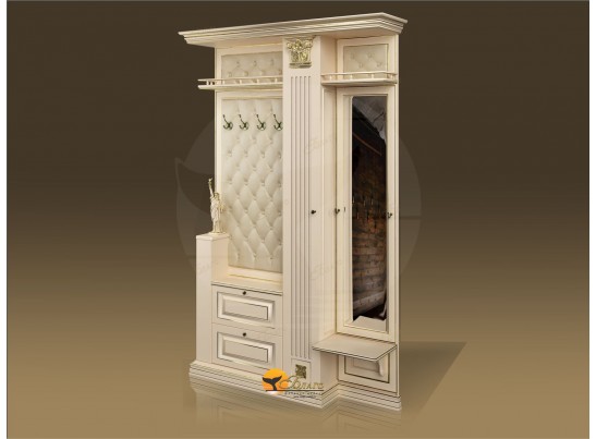 Прихожая Б11.3-2 (каретная стяжка Карамель/патина золото/бежевый в Ростове-на-Дону