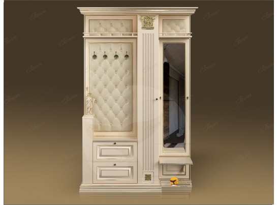 Прихожая Б11.3-2 (каретная стяжка Карамель/патина золото/бежевый в Ростове-на-Дону