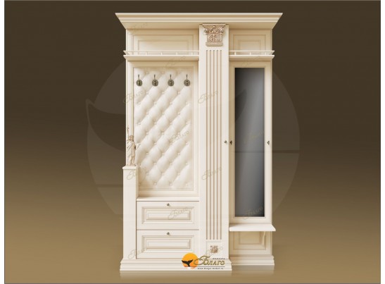 Прихожая Б11.3-2 (каретная стяжка Карамель/патина золото/бежевый в Ростове-на-Дону