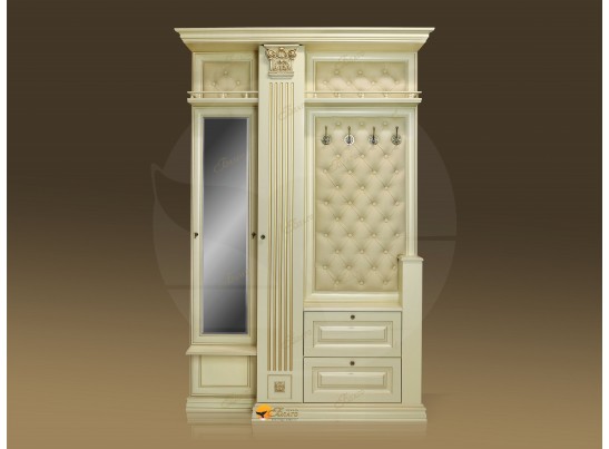 Прихожая Б11.3-2 (каретная стяжка Карамель/патина золото/бежевый в Ростове-на-Дону