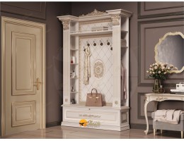 Прихожая Б11.4-11 с капителями (фасад МДФ) Карамель/патина золото