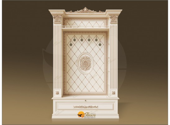 Прихожая Б11.4-11 с капителями (фасад МДФ) Карамель/патина золото в Ростове-на-Дону