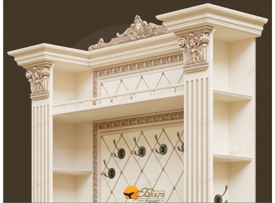 Прихожая Б11.4-11 с капителями (фасад МДФ) Карамель/патина золото в Ростове-на-Дону