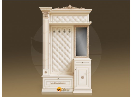 Прихожая Б11.4-14 (каретная стяжка) Карамель/патина золото/бежевый в Ростове-на-Дону