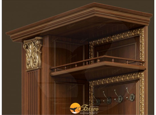 Прихожая Б11.5-2 (декор "ЦД-24) Орех/патина золото в Ростове-на-Дону