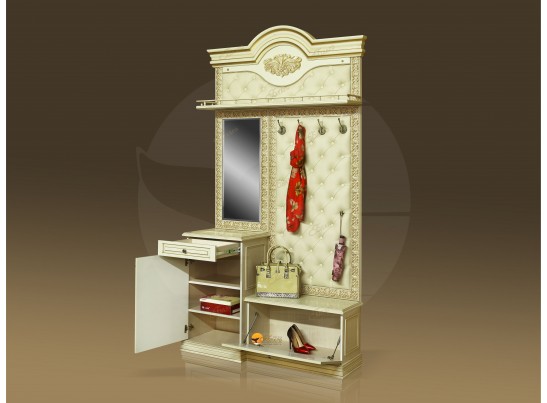 Прихожая Б11.5-4 (каретная стяжка) Карамель/патина золото/бежевый в Ростове-на-Дону