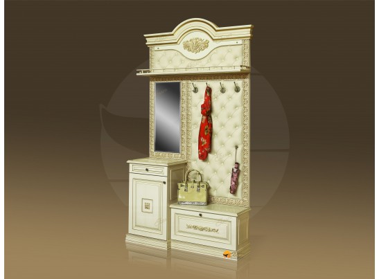 Прихожая Б11.5-4 (каретная стяжка) Карамель/патина золото/бежевый в Ростове-на-Дону