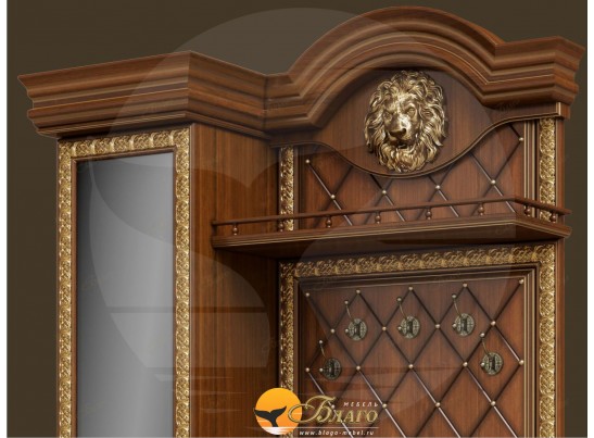 Прихожая Б11.5-5 (декор ЛЕВ) Орех/патина золото в Ростове-на-Дону