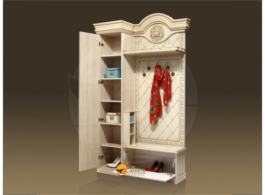 Прихожая Б11.5-5 (декор ЛЕВ) Карамель/патина золото в Ростове-на-Дону