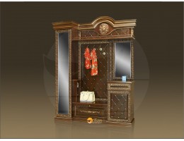 Прихожая Б11.5-9 (декор "ЛЕВ") Орех/патина золото