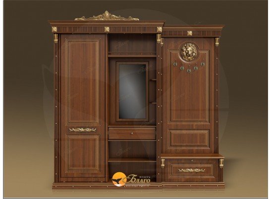 Прихожая-купе Б11.6-3 Орех/патина золото в Ростове-на-Дону