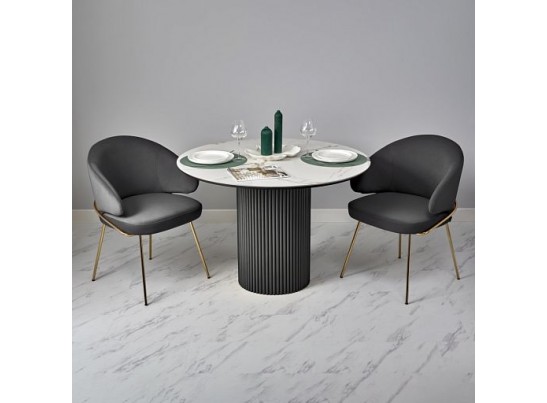 Стол Aura D110, керамогранит Ravena Natural (матовый), черный Стол Aura D110, керамогранит Ravena Natural (матовый), черный
