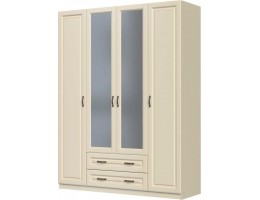 Кантри - Шкаф распашной ШР-4 - 2 зеркала Слоновая кость