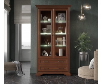 Витрина с подсветкой Стилиус орех донской REG2W2S