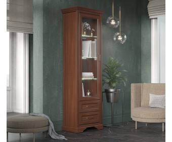 Витрина с подсветкой Стилиус орех донской REG1W2S