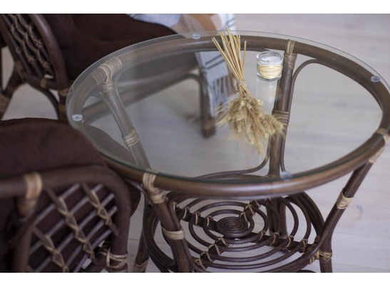 Стол Багама круглый без плетеной столешницы