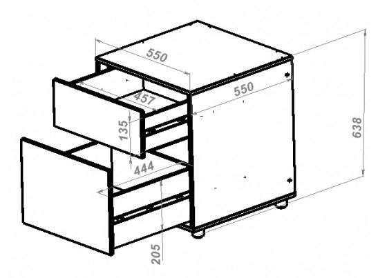 Тумба с ящиками Modul 10 в Ростове-на-Дону