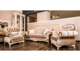 Комплект мягкой мебели Патрисия, серый глянец