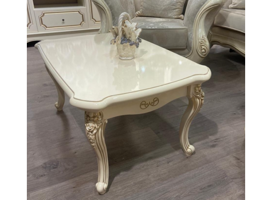 Стол журнальный прямоугольный "Джоконда" крем глянец