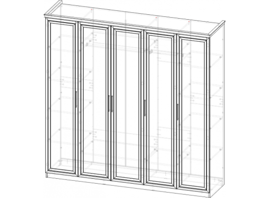 Шкаф МОККО 5-ств с зеркалом бежевый
