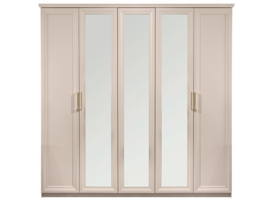 Шкаф МОККО 5-ств с зеркалом бежевый