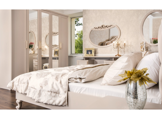 Шкаф МОККО 5-ств с зеркалом бежевый