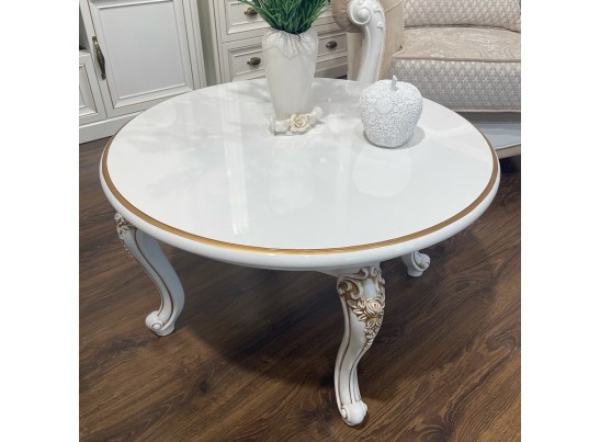 Стол журнальный круглый НАТАЛИ, белый глянец