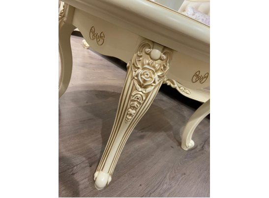 Стол журнальный круглый Мона Лиза (крем глянец)