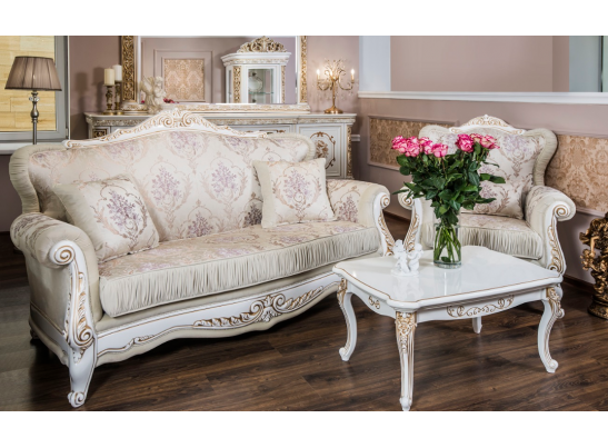 ДИВАН АЛСУ 3Х МЕСТНЫЙ БЕЛЫЙ ГЛЯНЕЦ