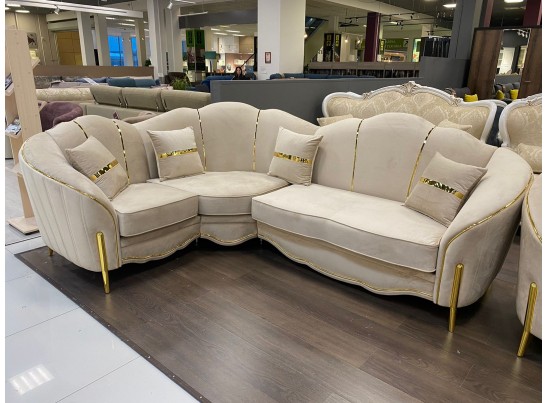 Диван Лара угловой 2-У-1, бежевый золото в Ростове-на-Дону