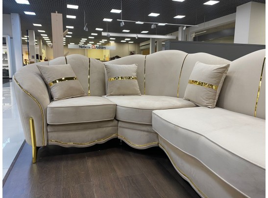 Диван Лара угловой 2-У-1, бежевый золото в Ростове-на-Дону