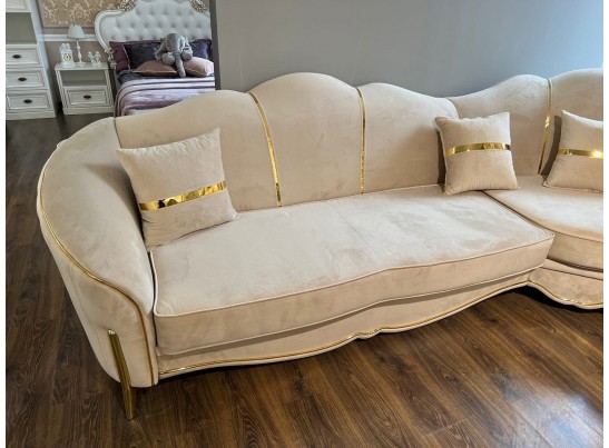 Диван Лара угловой 3-У-1, бежевый золото в Ростове-на-Дону