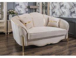 Раскладной Диван Лара 2х местный, бежевый золото