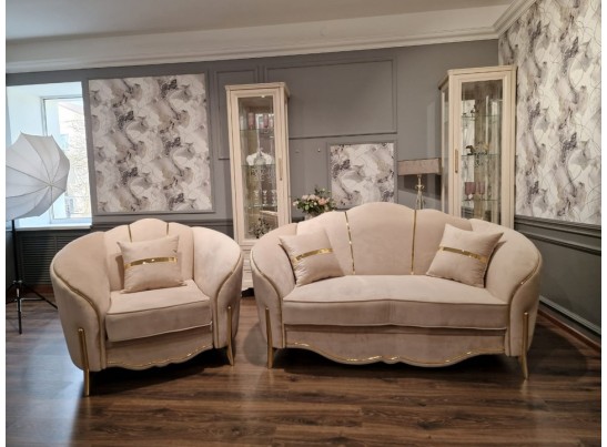 Раскладной Диван Лара 2х местный, бежевый золото в Ростове-на-Дону