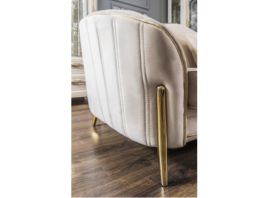 Комплект Лара, (диван + 2 кресла) бежевый золото