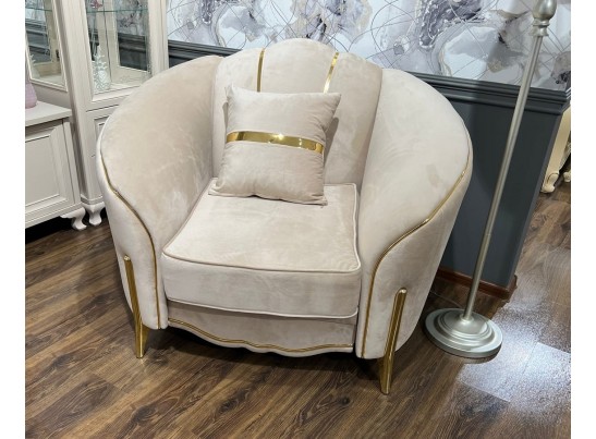 Комплект Лара, (диван + 2 кресла) бежевый золото