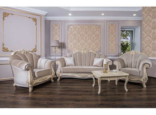 Комплект мягкой мебели МАРСЕЛЛА, крем глянец в Ростове-на-Дону
